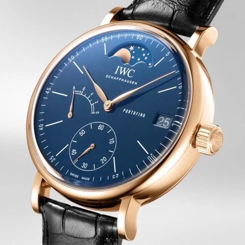IWC IWC - IW5164-07 Portofino Hand-Wound Eight Days Moonphase 150 Years Red Gold / Blue