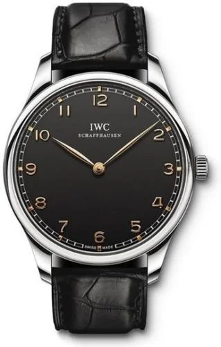IWC Portugieser Hand-Wound Pure Classic Stainless Steel / Black