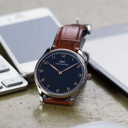 IWC IWC - IW5703-02 Portugieser Hand-Wound Pure Classic Stainless Steel / Black
