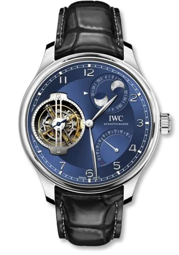 IWC Portugieser Constant-Force Tourbillon Double Moon Platinum / Blue