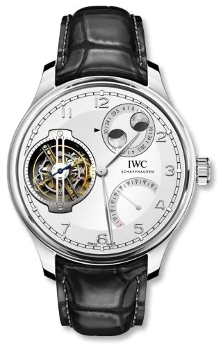 IWC Portugieser Constant-Force Tourbillon Double Moon Platinum / Silver