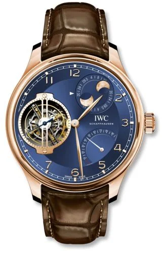 IWC Portugieser Constant-Force Tourbillon Double Moon Red Gold / Blue
