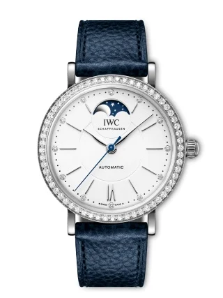 IWC IWC - IW6596-01 Portofino Automatic Moon Phase 37 Stainless Steel - Diamond / Silver