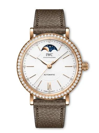 IWC Portofino Automatic Moon Phase 37 Red Gold - Diamond / Silver
