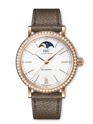 IWC IWC - IW6596-02 Portofino Automatic Moon Phase 37 Red Gold - Diamond / Silver