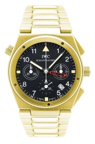 IWC Ingenieur Mecaquartz Chronograph Alarm Yellow Gold / Black / Bracelet
