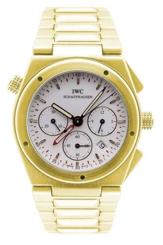 IWC Ingenieur Mecaquartz Chronograph Alarm Yellow Gold / White / Bracelet