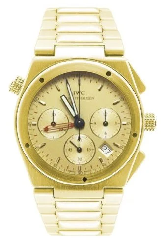 IWC Ingenieur Mecaquartz Chronograph Alarm Yellow Gold / Champagne / Bracelet