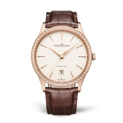 Jaeger-LeCoultre - 1232501 Master Ultra Thin Date Red Gold - Diamond / Eggshell / Alligator