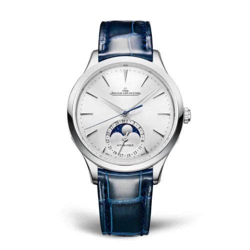 Jaeger-LeCoultre Master Ultra Thin Moon 36 Stainless Steel / Silver / Alligator