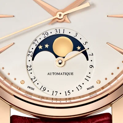 Jaeger-LeCoultre Jaeger-LeCoultre - 1252520 Master Ultra Thin Moon 34 Pink Gold / Eggshell / Alligator