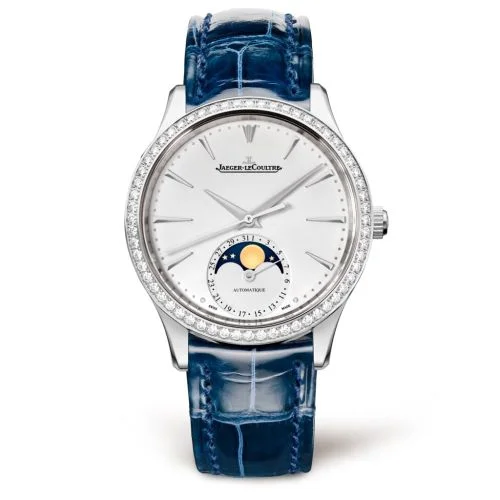 Jaeger-LeCoultre Master Ultra Thin Moon 34 Stainless Steel / Diamond / Silver / Alligator