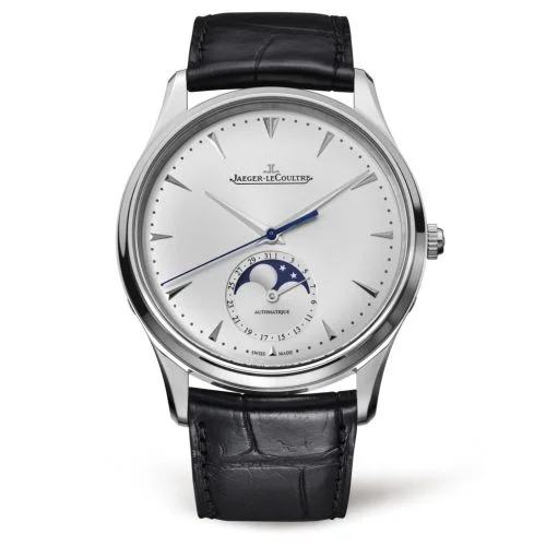 Jaeger-LeCoultre Master Ultra Thin Moon Stainless Steel / Silver / Alligator