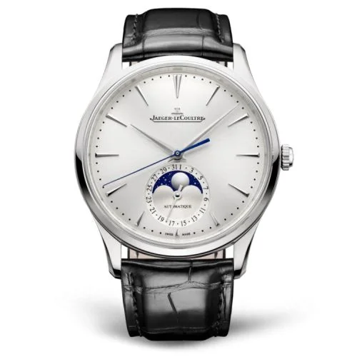 Jaeger-LeCoultre Master Ultra Thin Moon Stainless Steel / Silver / Alligator