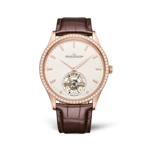 Jaeger-LeCoultre Master Ultra Thin Tourbillon Pink Gold - Diamond / Eggshell / Alligator
