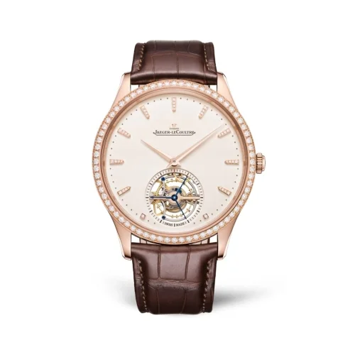 Jaeger-LeCoultre Jaeger-LeCoultre - 1682401 Master Ultra Thin Tourbillon Pink Gold - Diamond / Eggshell / Alligator