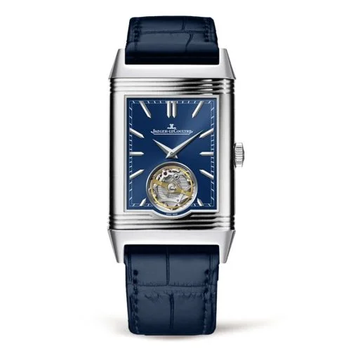Jaeger-LeCoultre Reverso Tribute Tourbillon Platinum / Blue / Alligator