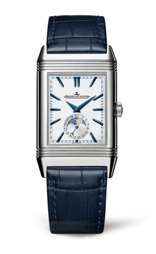 Jaeger-LeCoultre Reverso Tribute Moon Stainless Steel / Silver / Alligator