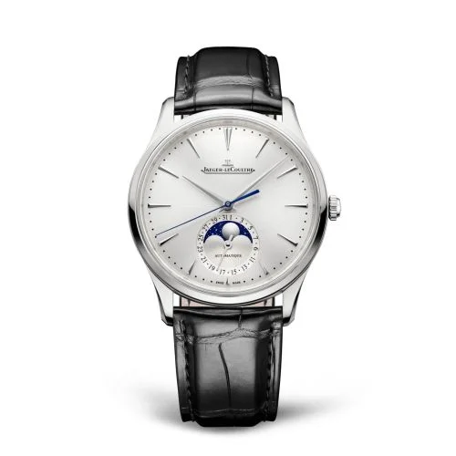 Jaeger-LeCoultre Master Ultra Thin Moon Stainless Steel / Silver / Alligator