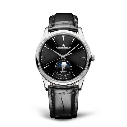 Jaeger-LeCoultre Master Ultra Thin Moon Stainless Steel / Black / Alligator