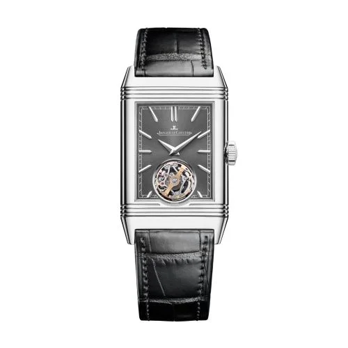 Jaeger-LeCoultre Reverso Tribute Tourbillon Stainless Steel / Grey
