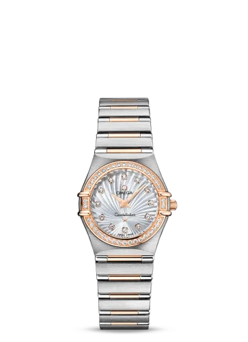Omega - 111.25.26.60.55.001 Constellation Quartz 25.5 Stainless Steel / Red Gold / Diamond / MOP Supernova / 160 Years