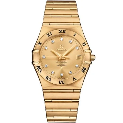 Omega - 111.50.36.20.58.001 Constellation Co-Axial 35.5 Yellow Gold / Champagne - Diamond