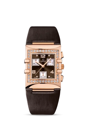 Omega Omega - 113.57.28.70.63.001 Constellation Quadra Quartz 28 Chronograph Red Gold / Diamond / Brown / Fabric