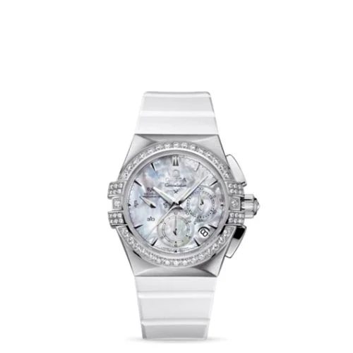 Omega - 121.17.35.50.05.001 Constellation Co-Axial 35 Chronograph Double Eagle Stainless Steel / MOP / Rubber