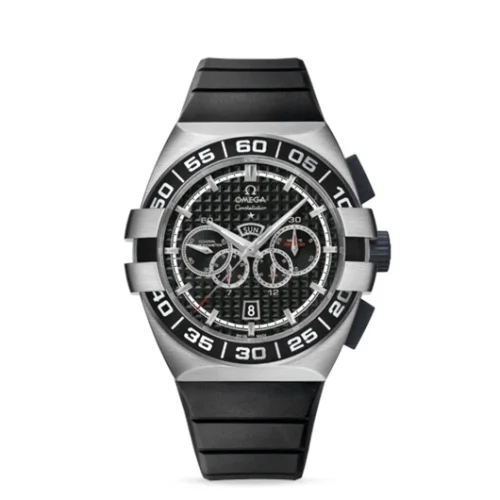 Omega Omega - 121.32.44.52.01.001 Constellation Co-Axial 44 Chronograph Double Eagle Four Counters Stainless Steel / Black / Rubber