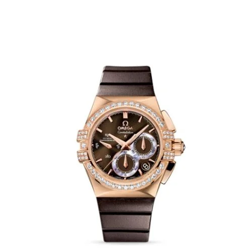 Omega - 121.57.35.50.13.001 Constellation Co-Axial 35 Chronograph Double Eagle Red Gold / Brown / Rubber