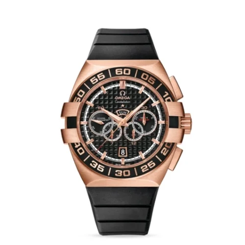 Omega Omega - 121.62.44.52.01.001 Constellation Co-Axial 44 Chronograph Double Eagle Four Counters Red Gold / Black / Rubber