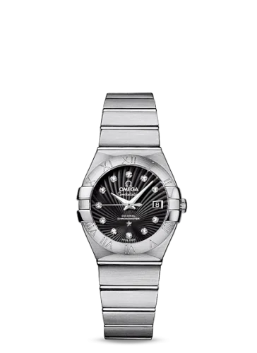 Omega - 123.10.27.20.51.001 Constellation Co-Axial 27 Brushed Stainless Steel / Black Supernova