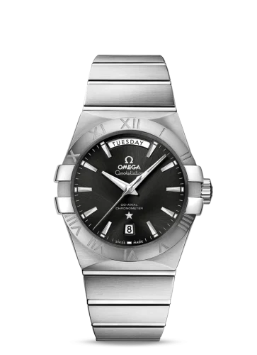 Omega - 123.10.38.22.01.001 Constellation Co-Axial 38 Day-Date Stainless Steel / Black