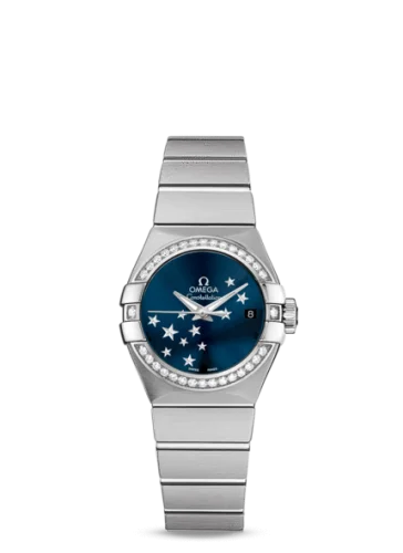 Omega - 123.15.27.20.03.001 Constellation Co-Axial 27 Brushed Stainless Steel / Diamond / Orbis