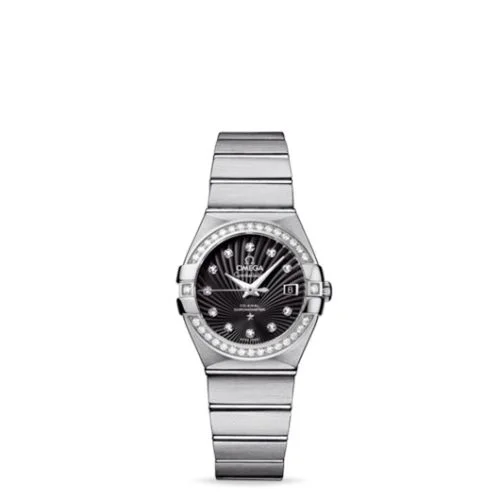 Omega - 123.15.27.20.51.001 Constellation Co-Axial 27 Brushed Stainless Steel / Diamond / Black Supernova