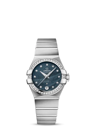 Omega - 123.15.27.20.53.001 Constellation Co-Axial 27 Brushed Stainless Steel / Diamond / Blue Feather