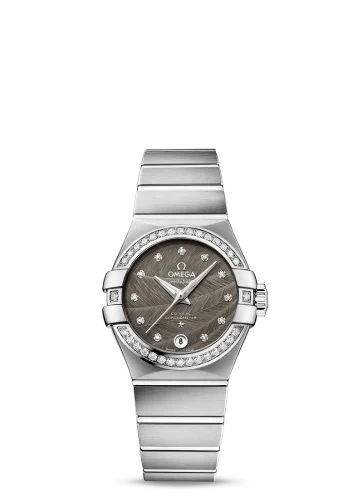 Omega - 123.15.27.20.56.001 Constellation Co-Axial 27 Brushed Stainless Steel / Diamond / Grey Feather