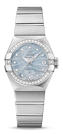 Omega - 123.15.27.20.57.001 Constellation Co-Axial 27 Brushed Stainless Steel / Diamond / Wavy Blue MOP