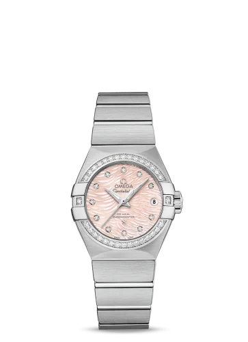 Omega - 123.15.27.20.57.002 Constellation Co-Axial 27 Brushed Stainless Steel / Diamond / Pink MOP
