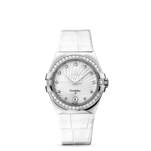 Omega - 123.18.35.60.52.001 Constellation Quartz 35 Stainless Steel / Diamond / White Supernova / Alligator
