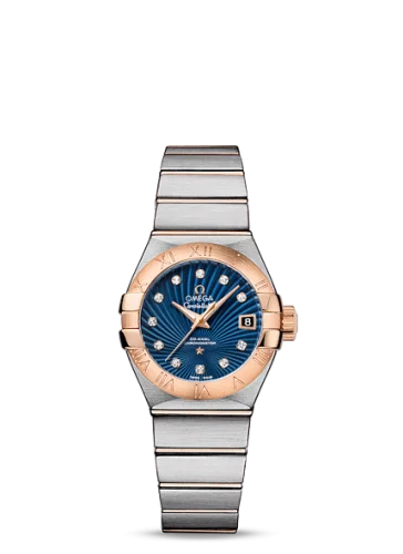 Omega - 123.20.27.20.53.001 Constellation Co-Axial 27 Brushed Stainless Steel / Red Gold / Blue Supernova