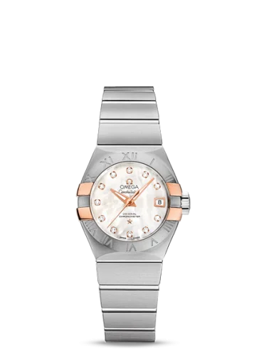 Omega - 123.20.27.20.55.004 Constellation Co-Axial 27 Brushed Stainless Steel / Red Gold Claws / MOP