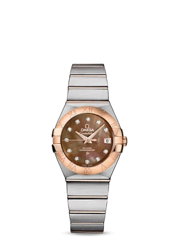 Omega - 123.20.27.20.57.001 Constellation Co-Axial 27 Brushed Stainless Steel / Red Gold / Brown MOP