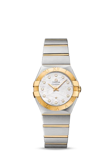Omega - 123.20.27.60.55.005 Constellation Quartz 27 Brushed Stainless Steel / Yellow Gold / Wavy MOP