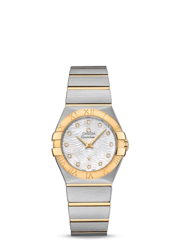 Omega - 123.20.27.60.55.008 Constellation Quartz 27 Brushed Stainless Steel / Yellow Gold / Wavy MOP
