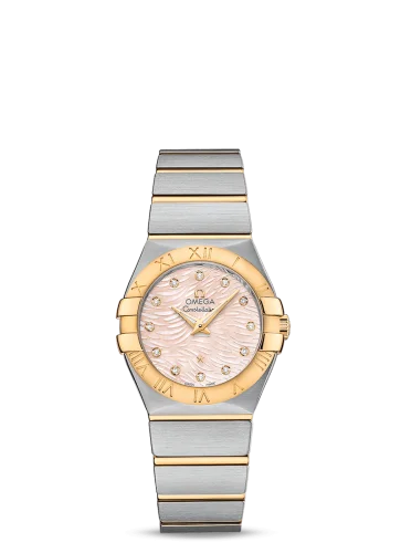 Omega - 123.20.27.60.57.005 Constellation Quartz 27 Brushed Stainless Steel / Yellow Gold / Pink MOP