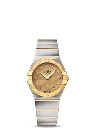 Omega - 123.20.27.60.58.003 Constellation Quartz 27 Brushed Stainless Steel / Yellow Gold / Champagne Feather