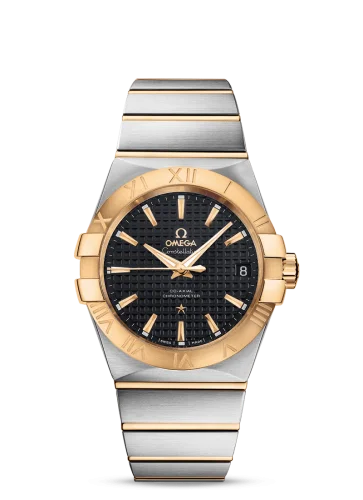 Omega - 123.20.38.21.01.002 Constellation Co-Axial 38 Stainless Steel / Yellow Gold / Lozenge Black