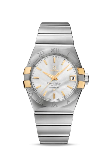 Omega - 123.20.38.21.02.005 Constellation Co-Axial 38 Stainless Steel / Yellow Gold Claws / Silver